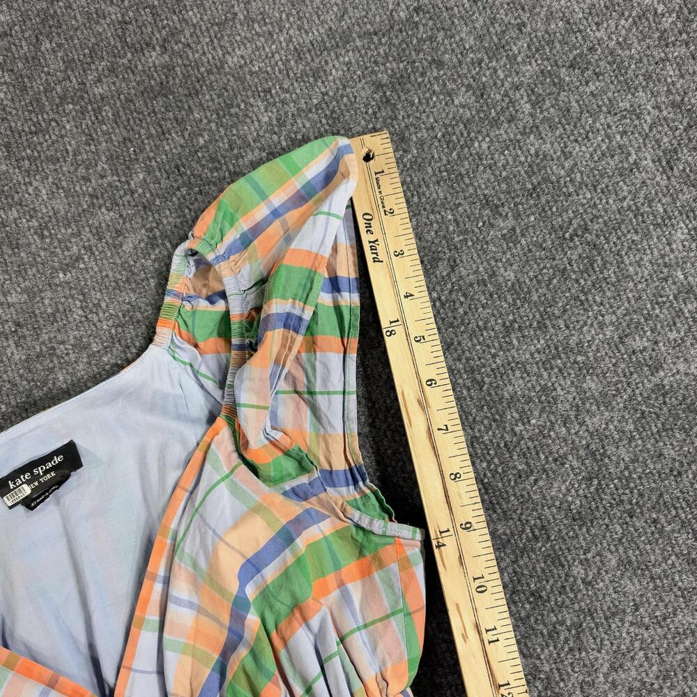 Kate Spade New York Dress Womens XS Blue Multicolor Plaid Flutter Maxi Sundress - Picture 12 of 15